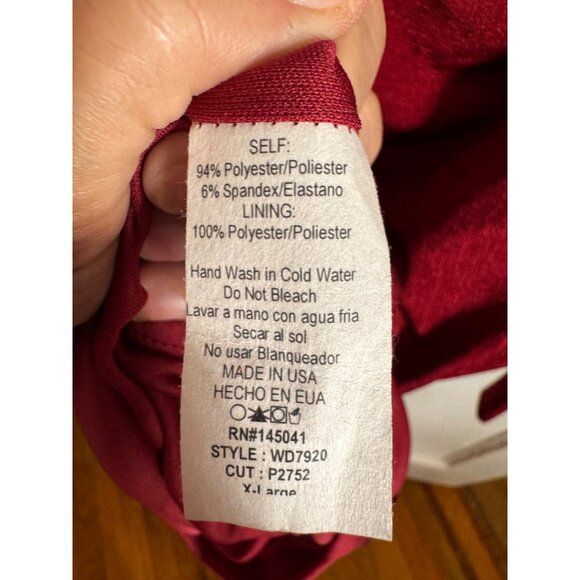 Fashion Nova Red Off-The-Shoulder Draped Dress X-Large Sexy Stretch Club party - Picture 9 of 9